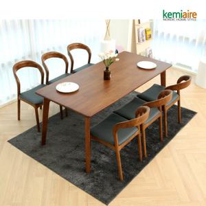 케미에르 알리샤 6인 원목식탁SET(의자형) KHD-676