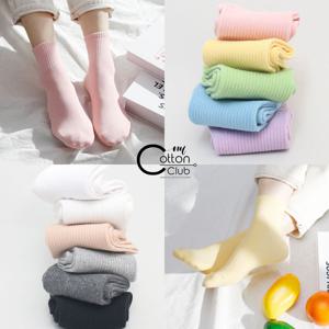 [NY코튼클럽] W2201 여성 무지 단목 양말 3족