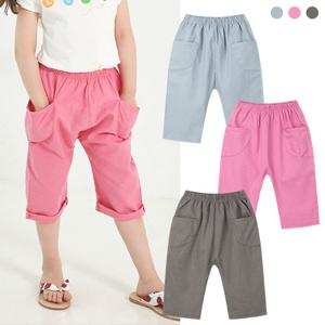 리틀버니 유아동 린넨 포켓 팬츠 배기 8부 바지 PAN2599