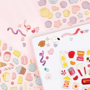 리훈 금테 일러스트 리무버블스티커 단품 다꾸 폴꾸 스꾸