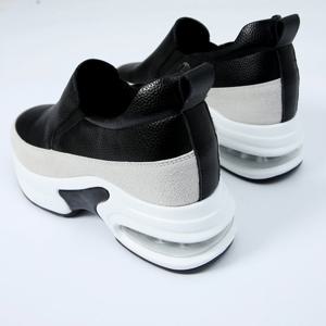 포크슈즈 소가죽 키높이 에어 여성 슬립온 운동화 스니커즈 8cm