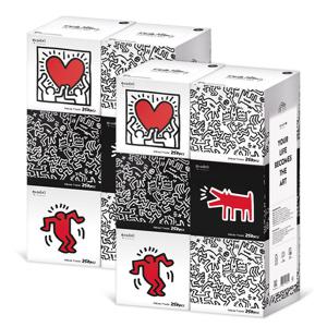 한예지 키스해링 ORIGINAL 천연펄프 미용티슈 250매 6입 2팩