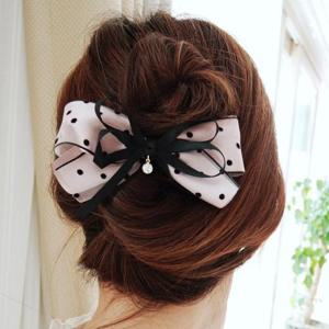 [리본크림]도트퀸 2단리본 헤어핀 머리핀 4color