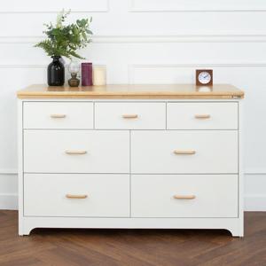 [국내생산] 하리쉬 고무나무 원목 와이드 서랍장1200 고급형 E0등급자재