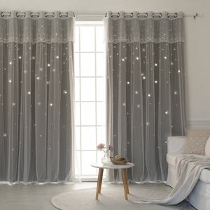 까르데코 디망쉬스타 펀칭암막+레이스 대형커튼 4장+커튼봉10자