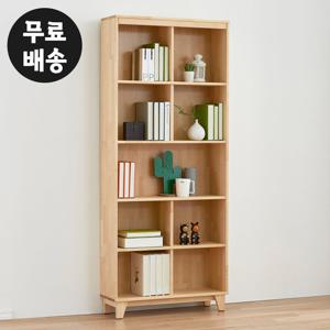 로하 자작나무 원목 높은 5단 전면 책장