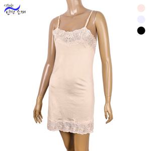 [바풀] MG 182404 인견 자수 끈 원피스 슬립 (90~95)