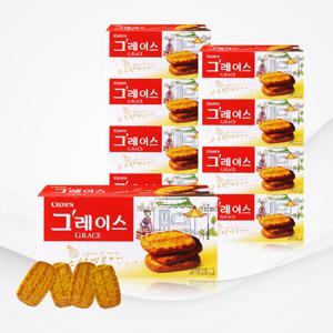 크라운 그레이스 85g x 10통/ 쿠키 간식 사무실 과자