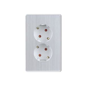 매립콘센트 2구 콘센트 D3 화이트& 실버