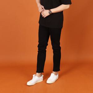 WKR109 남자 빅사이즈 밑단 컷팅 데끼 블랙진