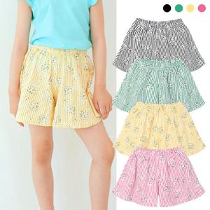 리틀버니 유아동 리본 꽃 팬츠 와이드 반바지 PAN2546