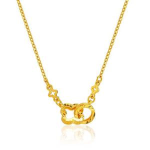 [한국금다이아몬드] 여자 순금 목걸이 체인 크로바 링 24K 18.75g 18K장식