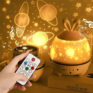 [아이니샵] 행운토끼 블루투스스피커 오르골 우주무드등 취침등