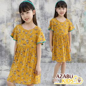 [아자브키즈] 도리스 플라워 원피스 아동 여아 주니어 반팔