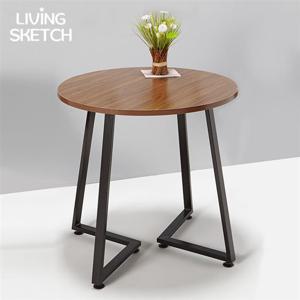 [리빙스케치] 보그 데칼 800 원형 월넛 업소용 카페 테이블