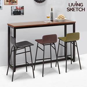 [리빙스케치] 보그 데칼 1500 월넛 홈바 테이블 폭좁은 업소용 베란다 테이블