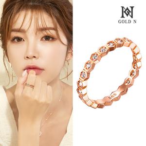 골드앤 14K 샤인 헥사곤 반지