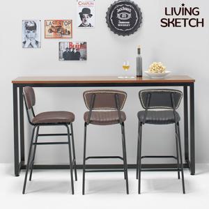 [리빙스케치] 보그 데칼 1800 월넛 홈바 테이블 [착불] 폭좁은 업소용 베란다 테이블