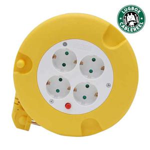러그박스 멀티릴선 5M Y/W 1.0SQ 멀티탭 옐로우 콘센트 코드릴 4구 접지 줄감개 손잡이 야외용 캠핑용