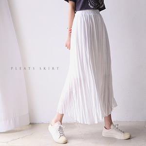 [헤이올리]화이트치마/기분전환용/구름 내츄럴 언발란스 주름 스커트 3Color  SHSY34