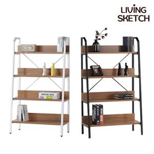 [리빙스케치] 다빈치 사다리 선반 4단 책장 서재 거실 인테리어 철제책장