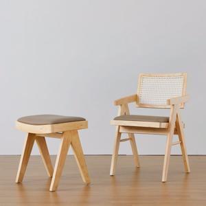 베스트리빙 잠비 팔걸이 인테리어 카페 라탄 의자 세트/스툴 포함