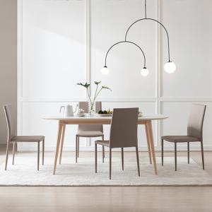 리바트 아르떼 레도바 6인 라운드 세라믹 식탁세트 토핑의자4