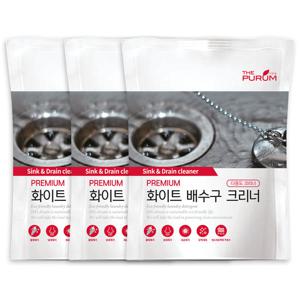 더푸룸 배수구크리너 500g 3개 배수관 세면대 청소