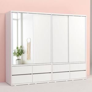 파로마 솔트 2400 슬라이딩 거울 서랍형 옷장세트 mcr127