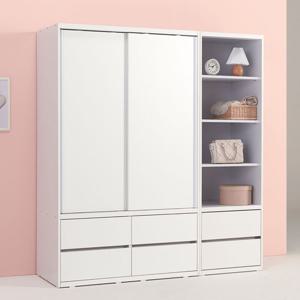 파로마 솔트 1800 슬라이딩 서랍 옷장+서랍선반장 mcr120