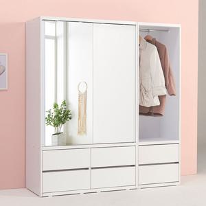 파로마 솔트 1800 슬라이딩 거울 서랍 옷장+서랍행거장mcr117