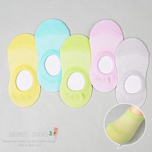 [꼼지]Y컬러 망사 덧신(5족)세트 유아 아동 양말