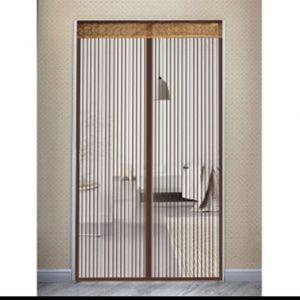 스트라이프 문모기장(브라운)(100x210cm) /현관모기장