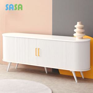 사사가구 클라라 1800 슬라이딩 원목 거실장 (사선다리)