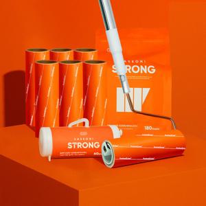 홈앤미 사선컷팅 스트롱 돌돌이 테이프클리너 밀대형 3단본체+리필7개