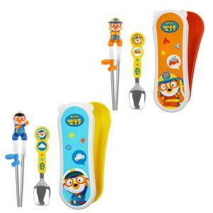 뽀로로 이지 스텐 수저+케이스 세트 경찰/소방관