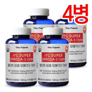 통라이프-rTG 슈퍼 알티지오메가3-1300 6개월분-4병