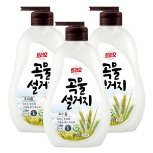 트리오 곡물설거지 우리밀 주방세제 용기 750ml X3개
