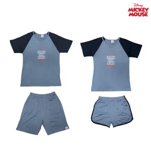 디즈니 커플 남자 여자 홈웨어 반팔 실내복 상하세트 투톤
