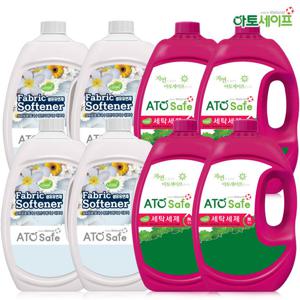 아토세이프 액상 세제 2.5L 4개+유연제 파우더향 2.5L 4개