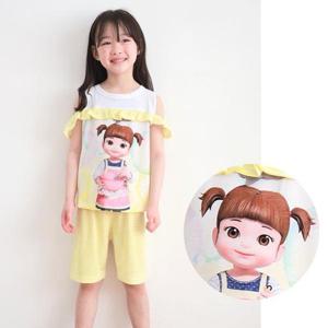 [토토와모모]콩순이 여아 유아 실내복 상하세트 / 카인