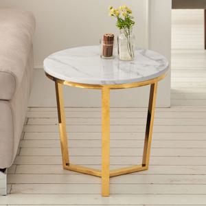 파로마 솔트 원형 대리석 거실 사이드 테이블 mwg007
