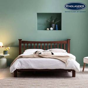 엘름 전체 로즈우드 원목 평상형 침대(DH 7존 독립매트-K)