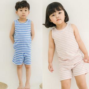 꾸미 슬라브 스트라이프 나시 SET/아동실내복