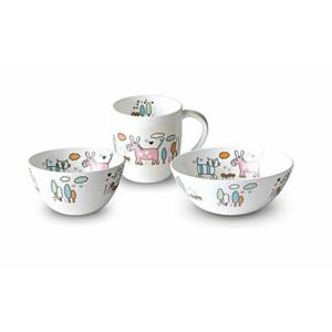 한국도자기] 바닐라 키디 1인반상기 3p