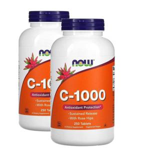 NOW Foods 나우푸드 비타민C 로즈힙 1000mg 250정 2팩 C-1000