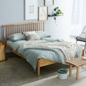 베스트리빙 윈저 내츄럴 로맨틱 신혼 고무나무 퀸/Q 원목 침대/매트별도