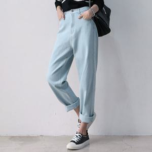 [헤이올리]55사이즈 쿨세일/라이트 데님 테이퍼드핏 엉클배기 팬츠 PH6022