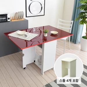 숨결 유씨엠코코레인 하이그로시600 접이식 확장형 식탁-스툴4개