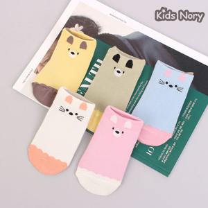 쿠키고양이 유아동 양말 5족/유아/아동/아기/어린이/여름/망사